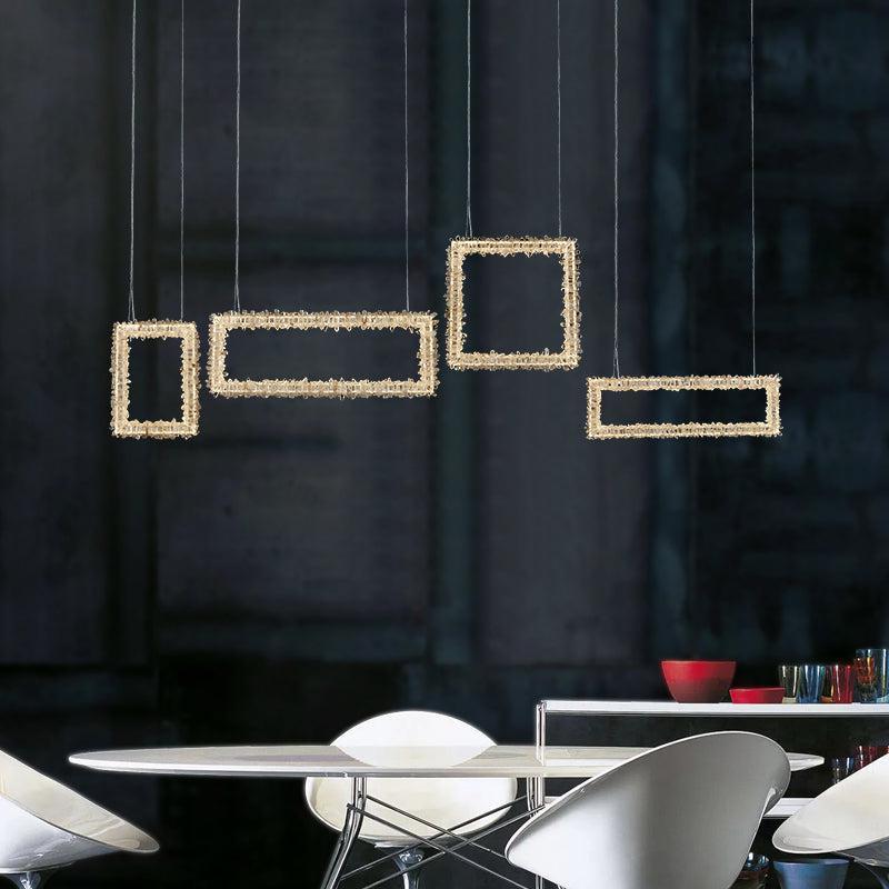 Modern Rock Crystal Dining Room Chandelier-MEET LIGHTING