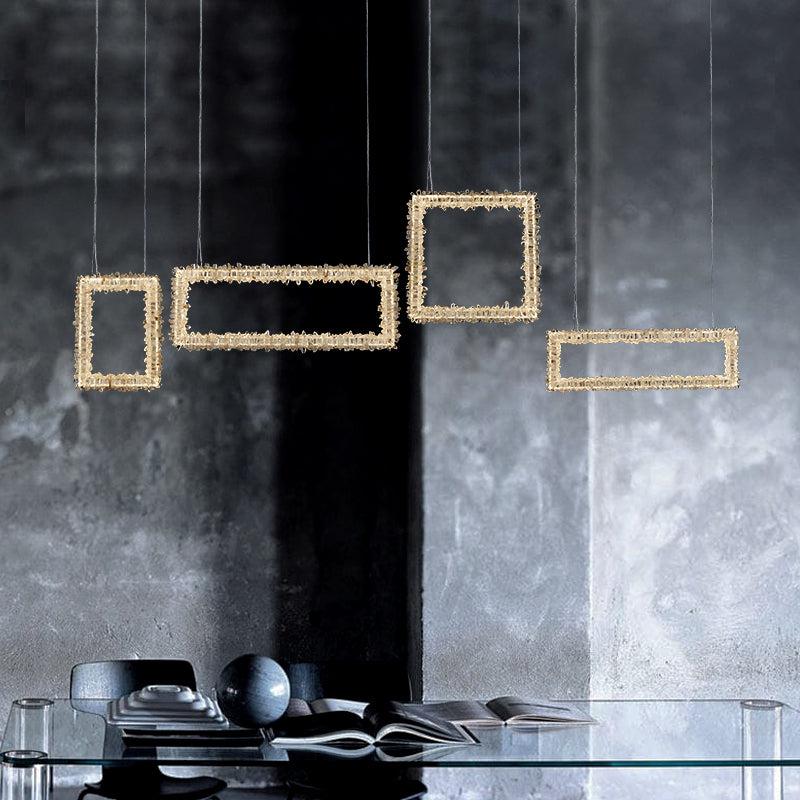Modern Rock Crystal Dining Room Chandelier-MEET LIGHTING