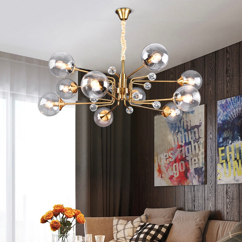 Glass Globes Chandelier|Sputnik Ceiling Fixtures Light|Magic Bean Mid Century Pendant-MEET LIGHTING