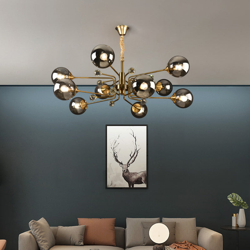 Glass Globes Chandelier|Sputnik Ceiling Fixtures Light|Magic Bean Mid Century Pendant-MEET LIGHTING