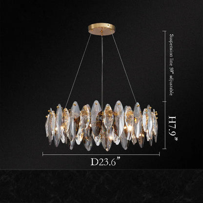 Multi-Sided Crystal Round Chandelier-Meet Lighting