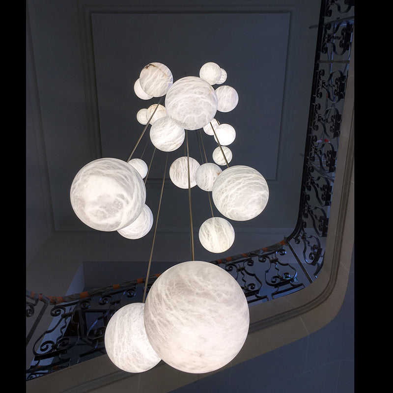 Nami Alabaster Sphere Multi-Light Chandelier-Meet Lighting