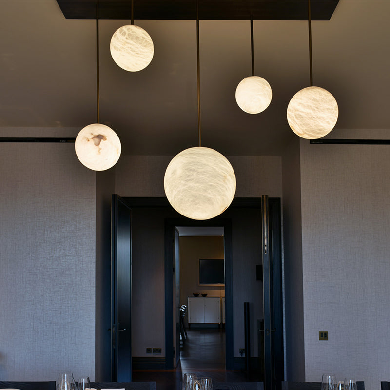 Nami Alabaster Sphere Multi-Light Chandelier-Meet Lighting