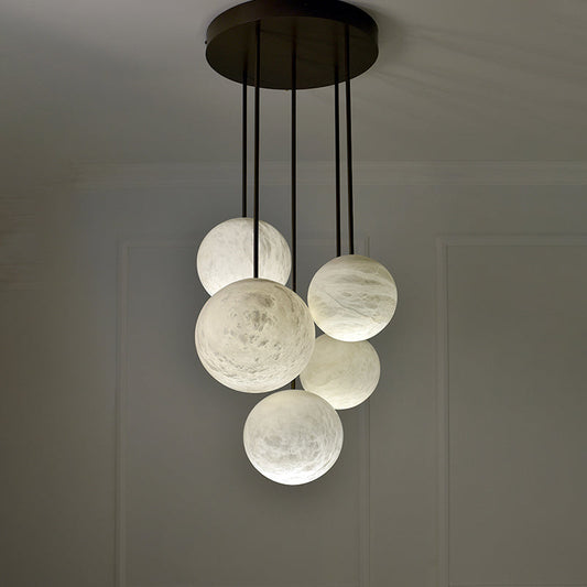 Nami Alabaster Sphere Multi-Light Chandelier-Meet Lighting