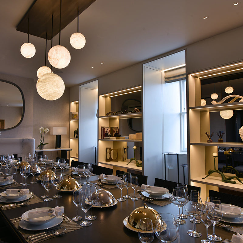 Nami Alabaster Sphere Multi-Light Chandelier-Meet Lighting