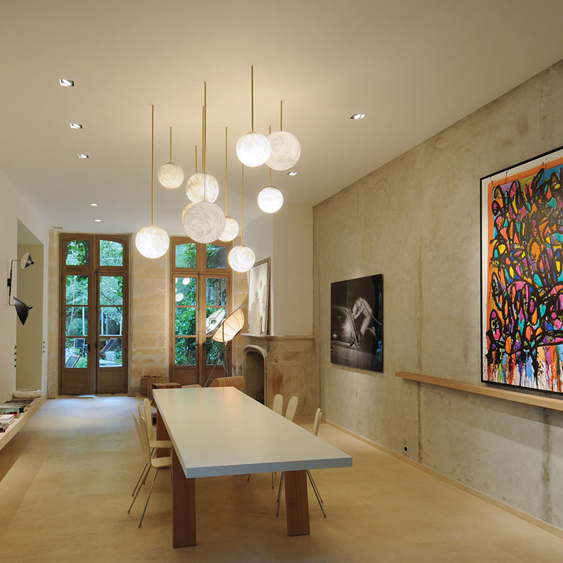 Nami Alabaster Sphere Multi-Light Chandelier-Meet Lighting