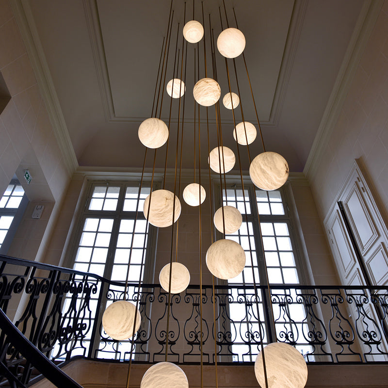 Nami Alabaster Sphere Multi-Light Chandelier-Meet Lighting