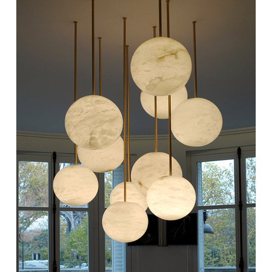 Nami Alabaster Sphere Multi-Light Chandelier-Meet Lighting