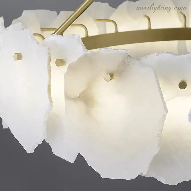 Nasile Alabaster Round Chandelier-MEET LIGHTING