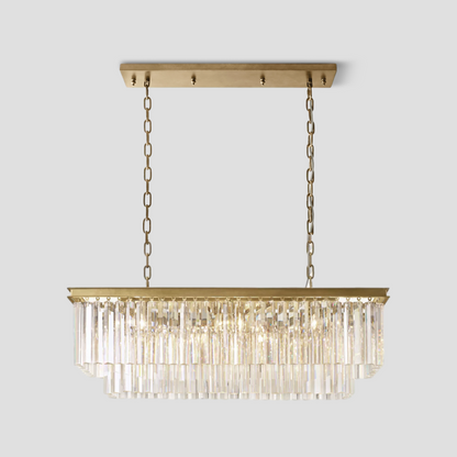 Odeon Crystal 2-Layer Rectangle Chandelier-Meet Lighting