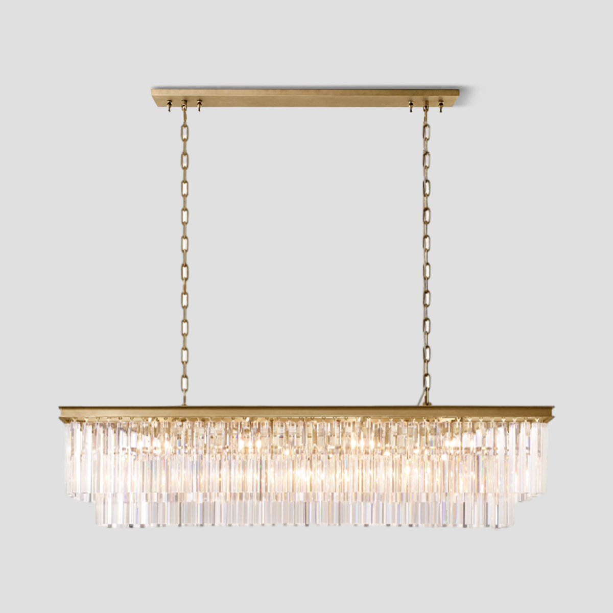 Odeon Crystal 2-Layer Rectangle Chandelier-Meet Lighting