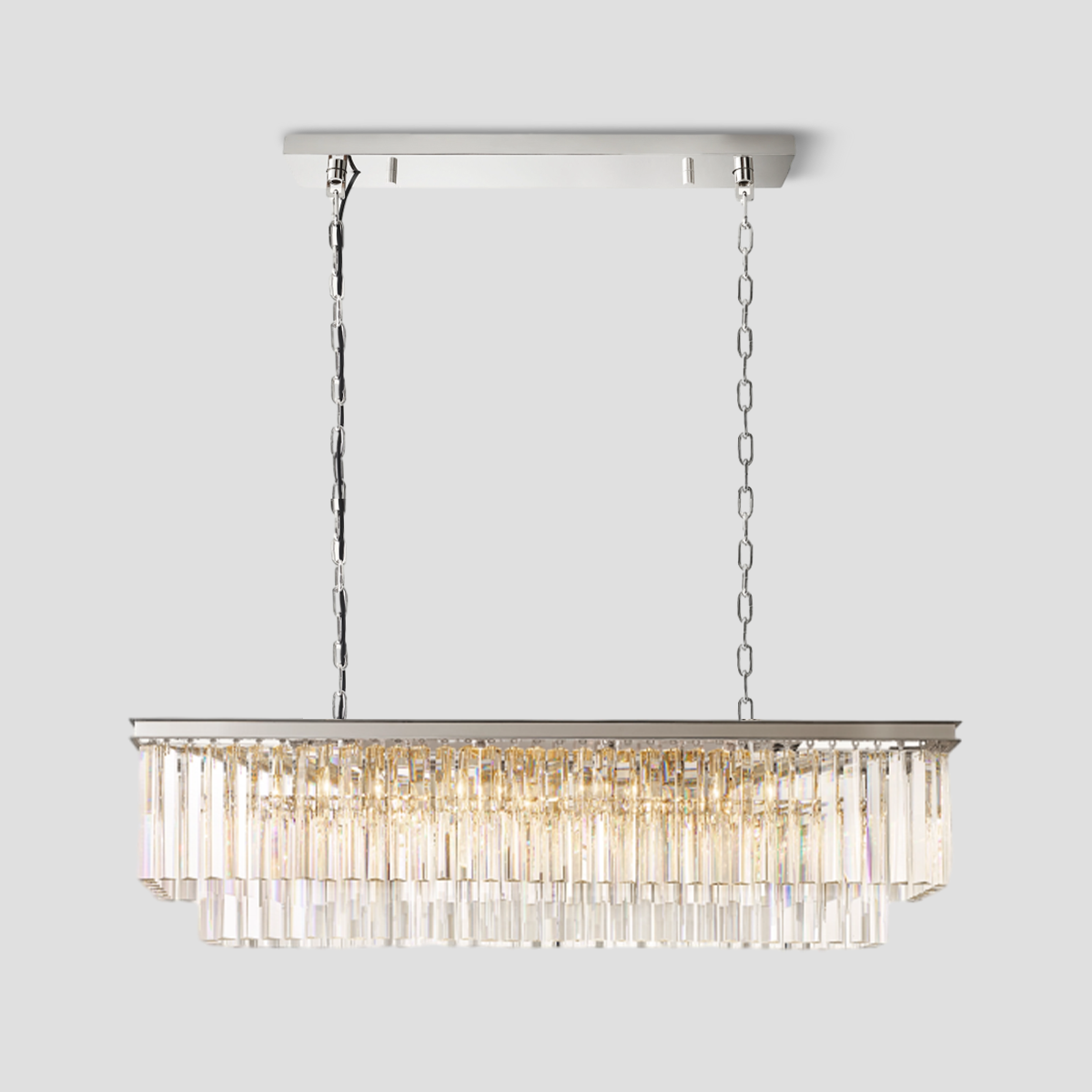 Odeon Crystal 2-Layer Rectangle Chandelier-Meet Lighting