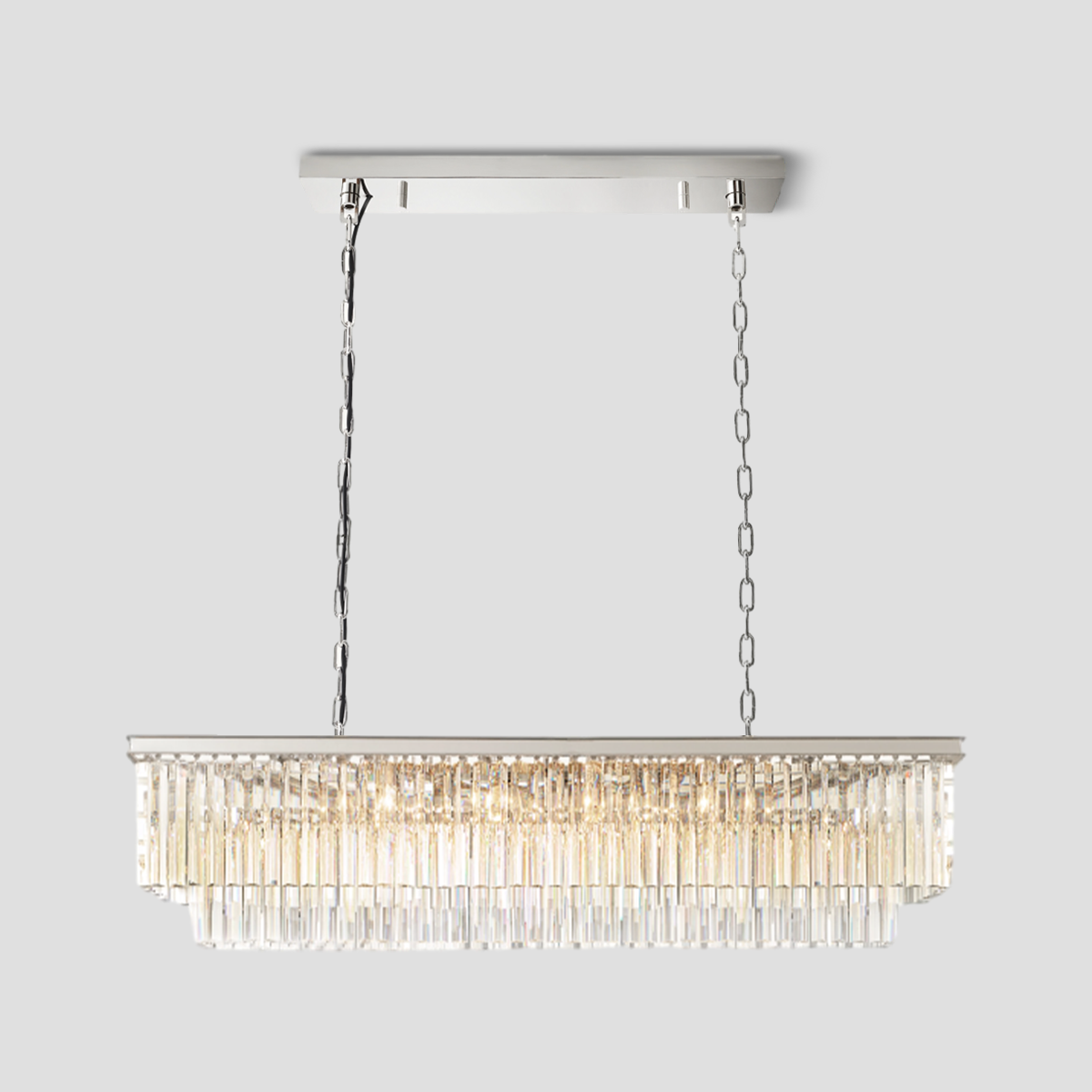 Odeon Crystal 2-Layer Rectangle Chandelier-Meet Lighting