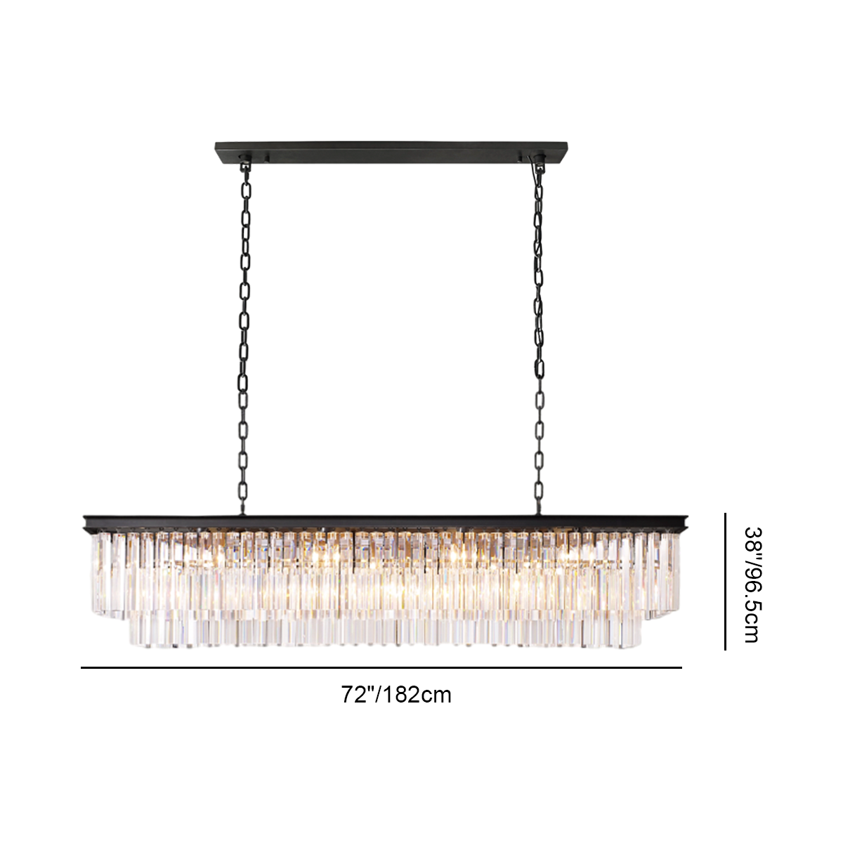 Odeon Crystal 2-Layer Rectangle Chandelier-Meet Lighting