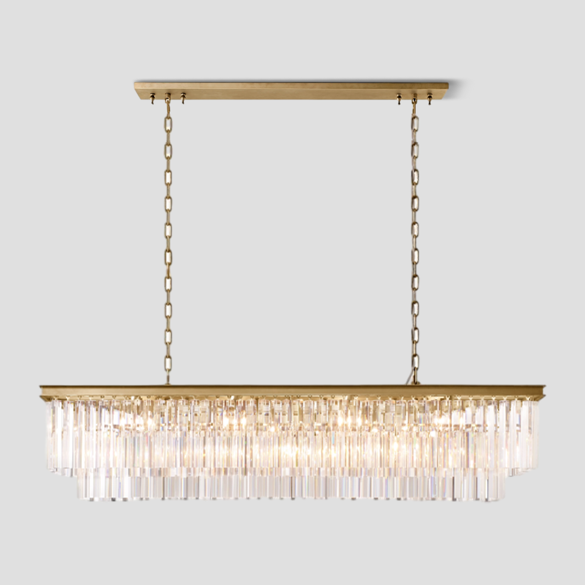 Odeon Crystal 2-Layer Rectangle Chandelier-Meet Lighting