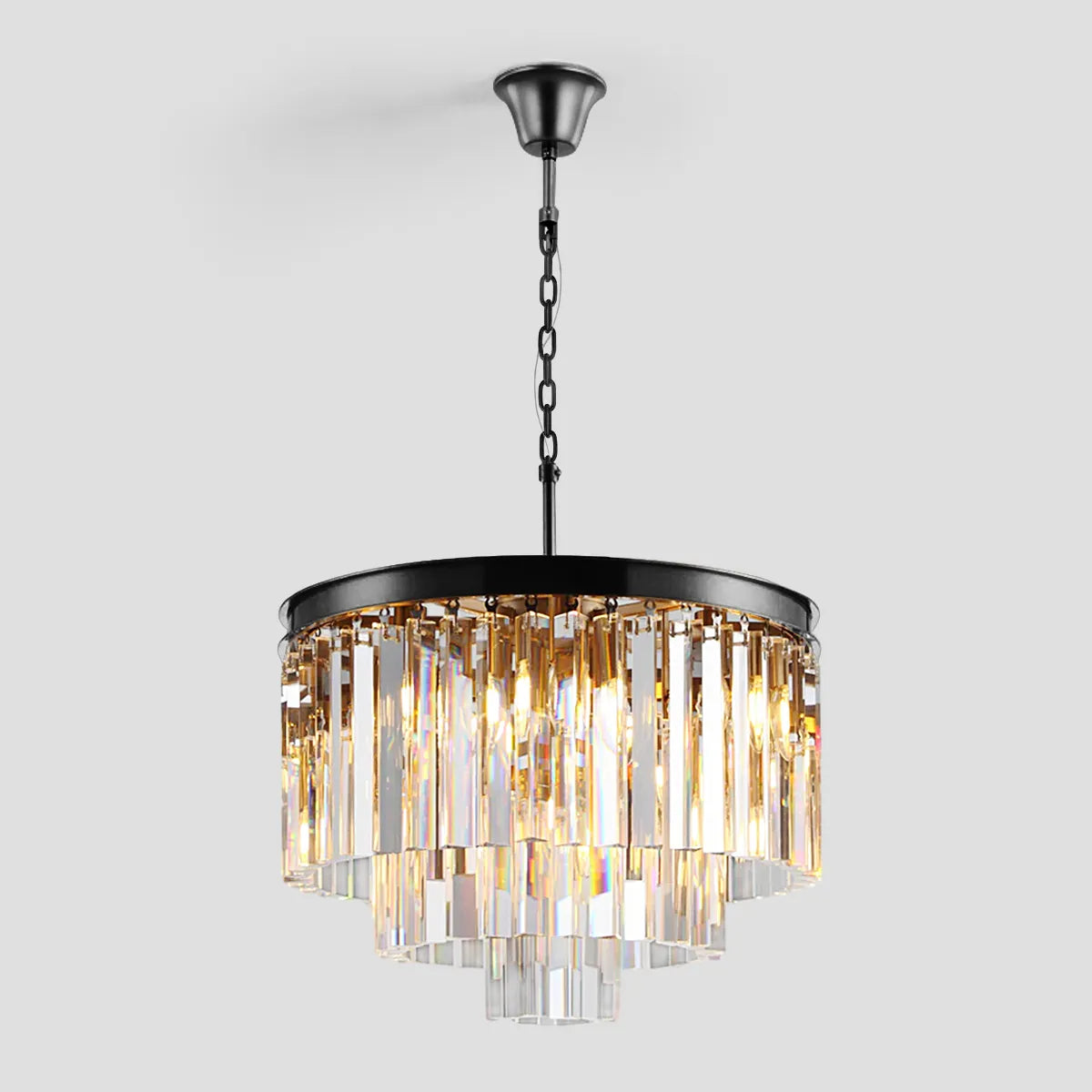 Odeon Crystal Multi-Layer Round Chandelier-Meet Lighting
