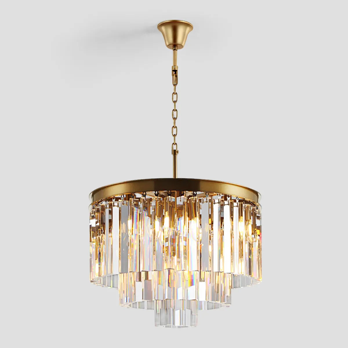 Odeon Crystal Multi-Layer Round Chandelier-Meet Lighting