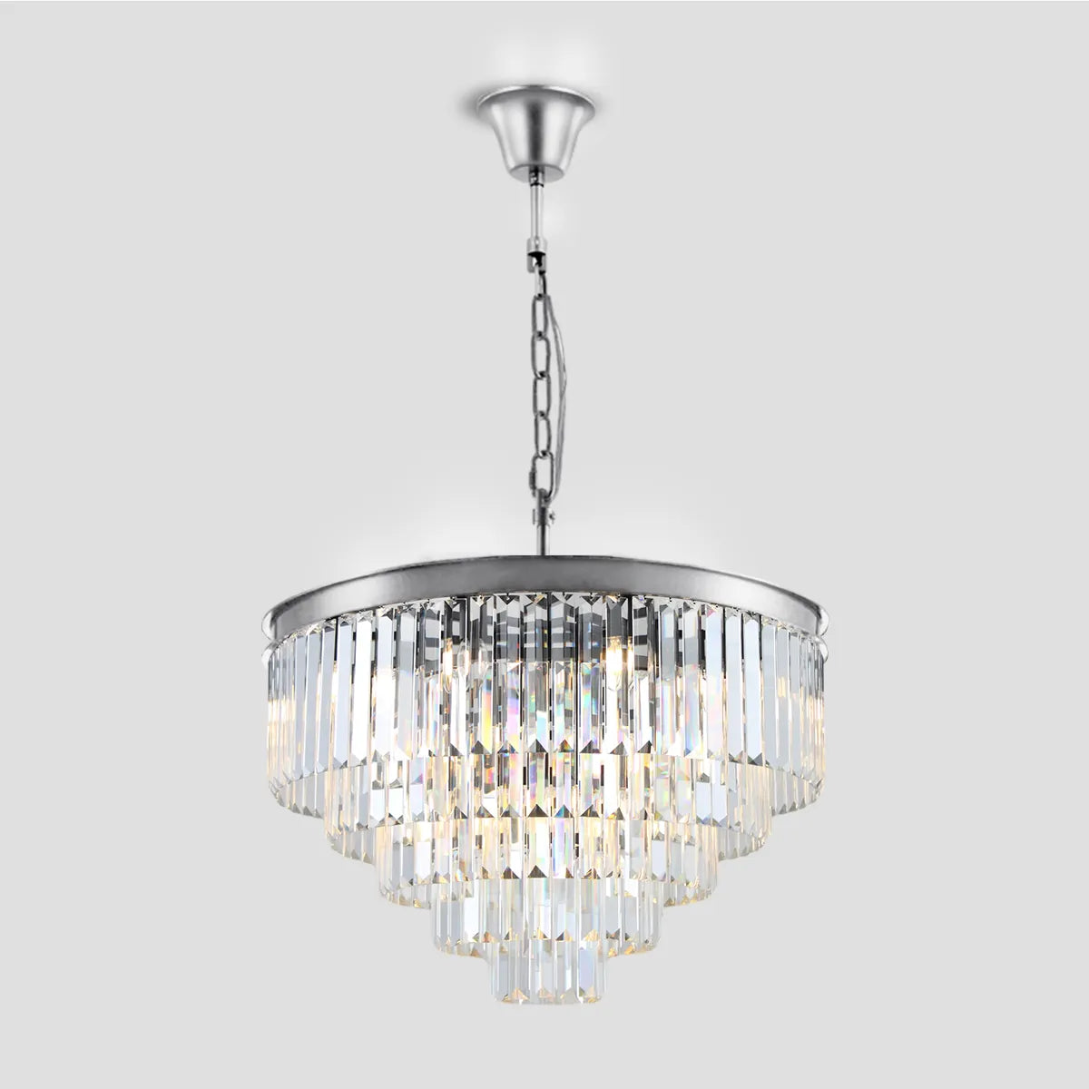 Odeon Crystal Multi-Layer Round Chandelier-Meet Lighting