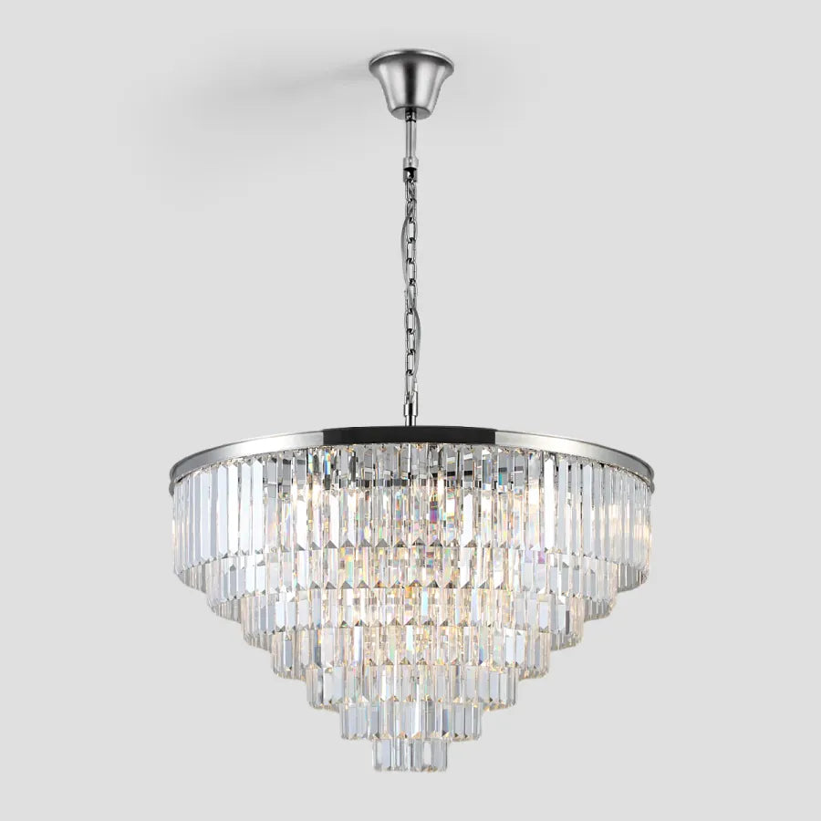 Odeon Crystal Multi-Layer Round Chandelier-Meet Lighting
