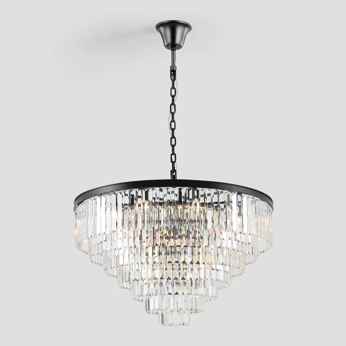 Odeon Crystal Multi-Layer Round Chandelier-Meet Lighting