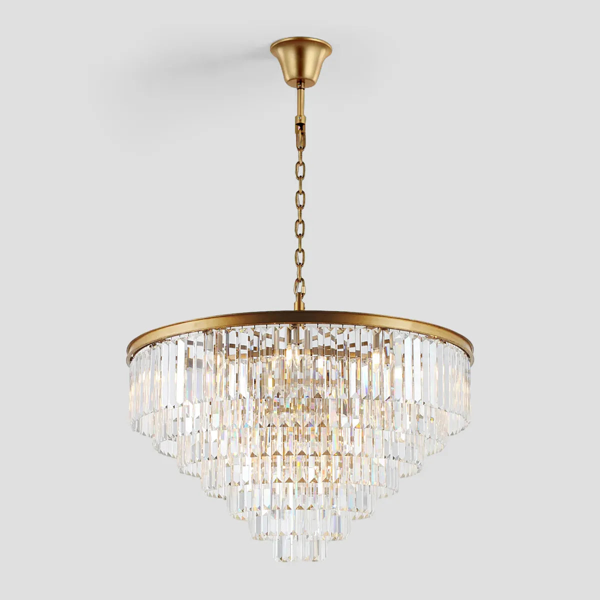 Odeon Crystal Multi-Layer Round Chandelier-Meet Lighting