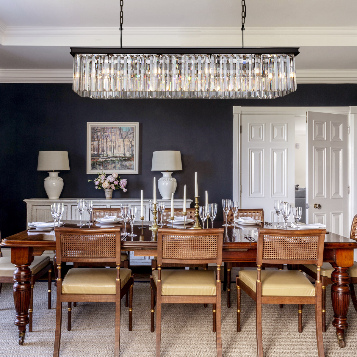 Odeom Crystal Rectangular Chandelier 59“-MEET LIGHTING