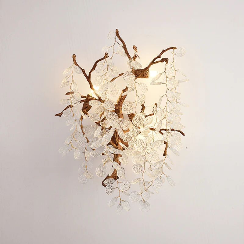 Peach Blossom Crystal Wall Sconce-Meet Lighting