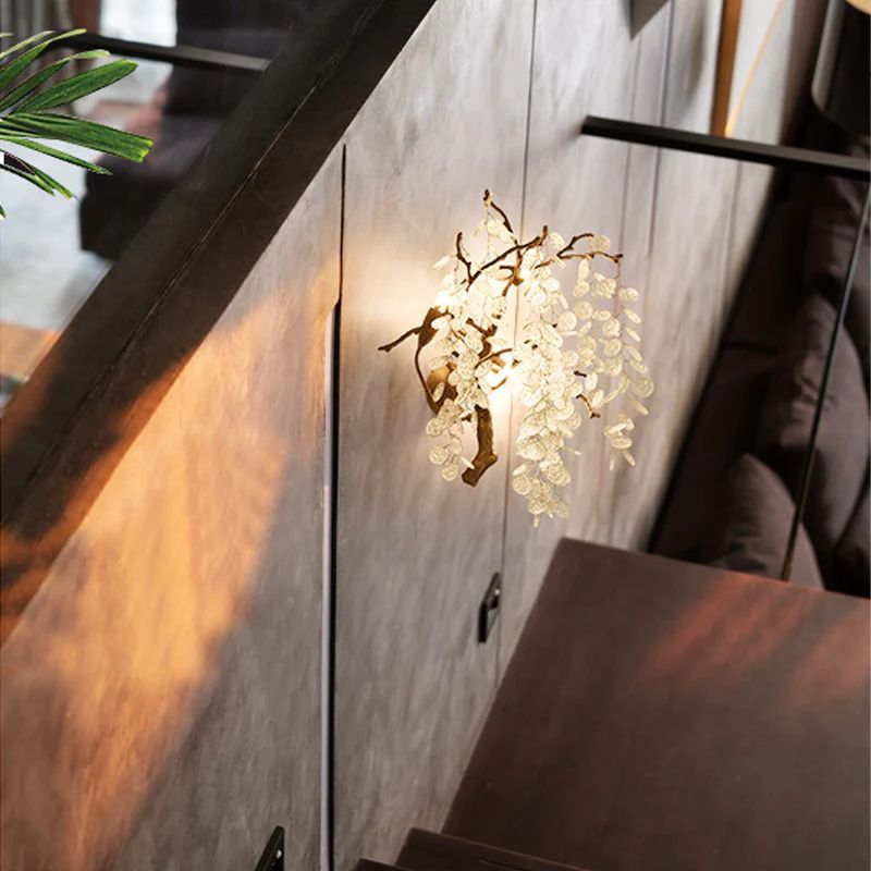Peach Blossom Crystal Wall Sconce-Meet Lighting