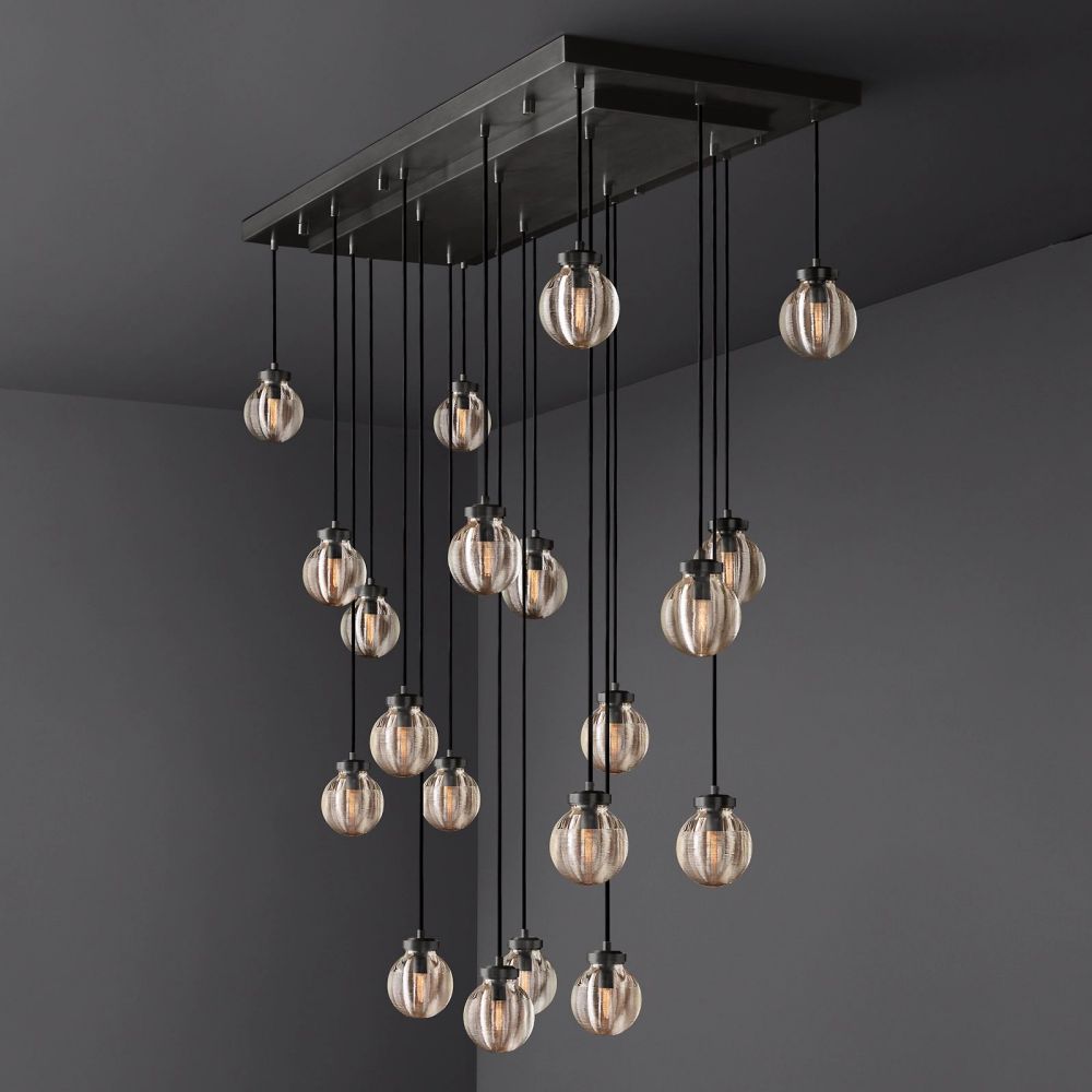 Pearl Rectangle Chandelier 54"-MEET LIGHTING