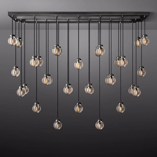 Pearl Rectangle Chandelier 72"-Meet Lighting