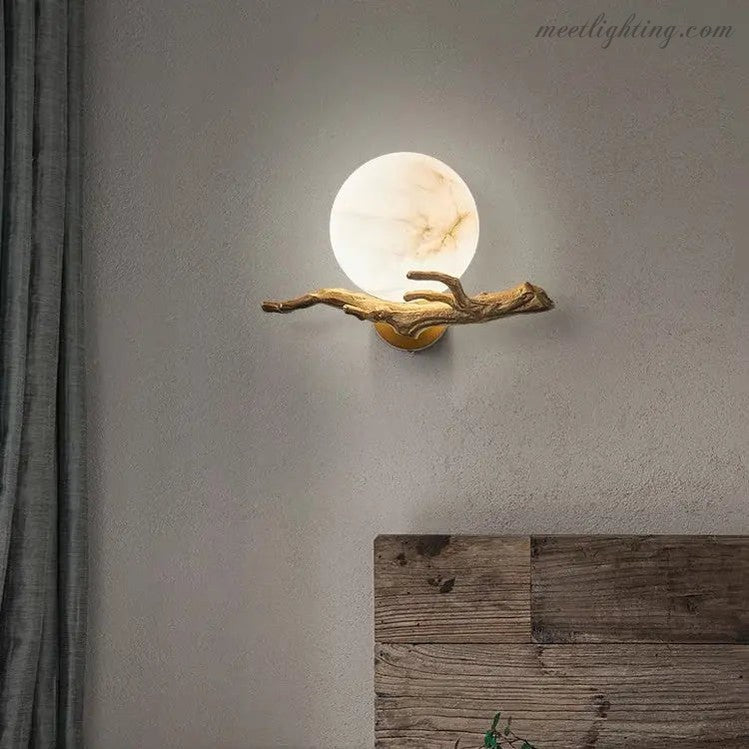 Real Alabaster Round Wall Sconces Modern-Meet Lighting