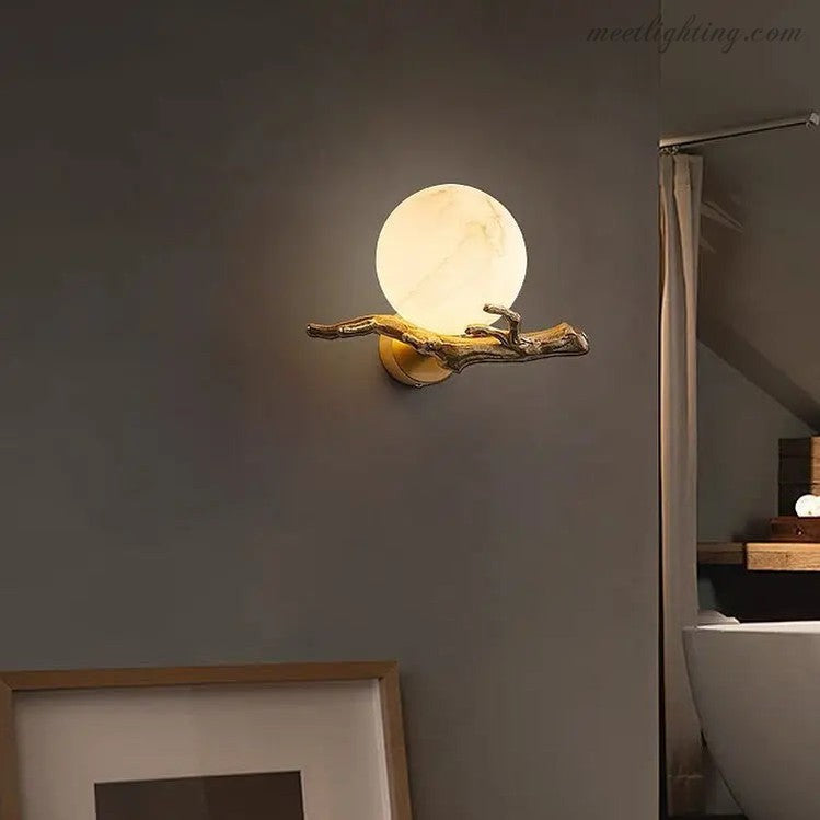 Real Alabaster Round Wall Sconces Modern-Meet Lighting
