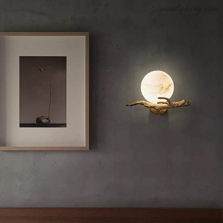 Real Alabaster Round Wall Sconces Modern-Meet Lighting