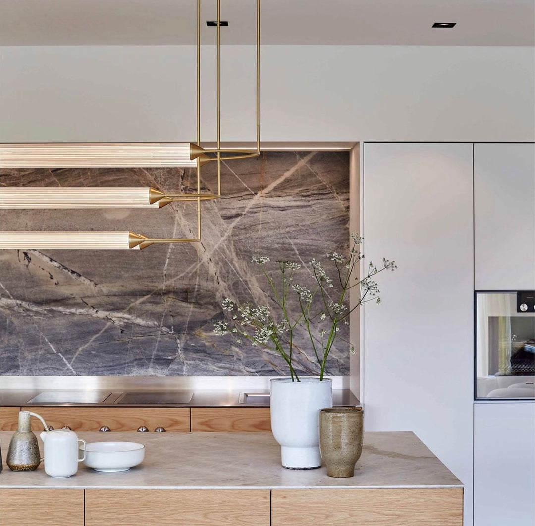 Minimalism Brass Ellipse Horizontal LED Chandelier for Kitchen Island/Dining Room-MEET LIGHTING