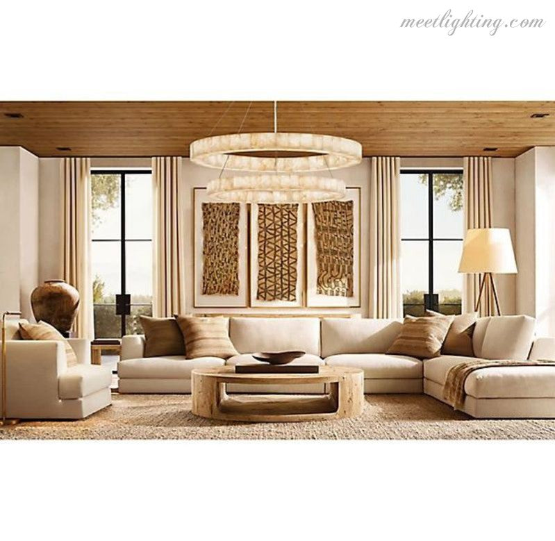 Rivege two-tier Round Chandelier 60"-Meet Lighting
