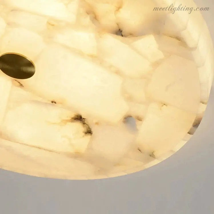 Round Alabaster Flush Mount Ceiling Lamps-Meet Lighting