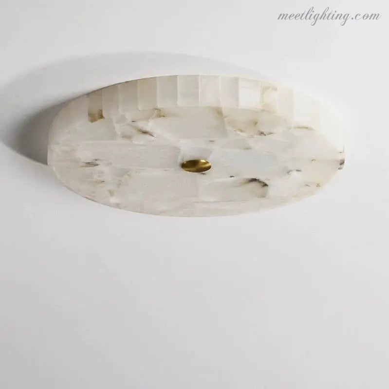 Round Alabaster Flush Mount Ceiling Lamps-Meet Lighting