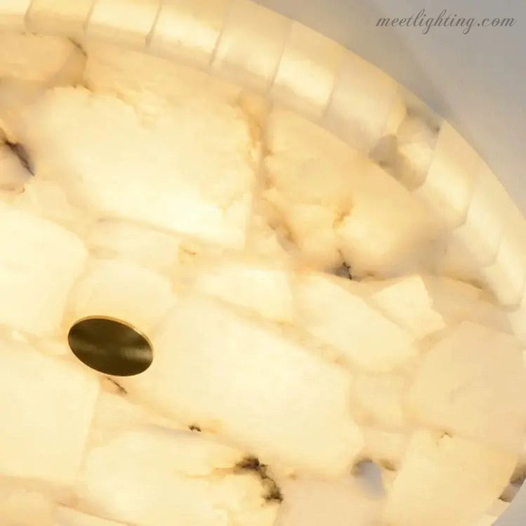 Round Alabaster Flush Mount Ceiling Lamps-Meet Lighting