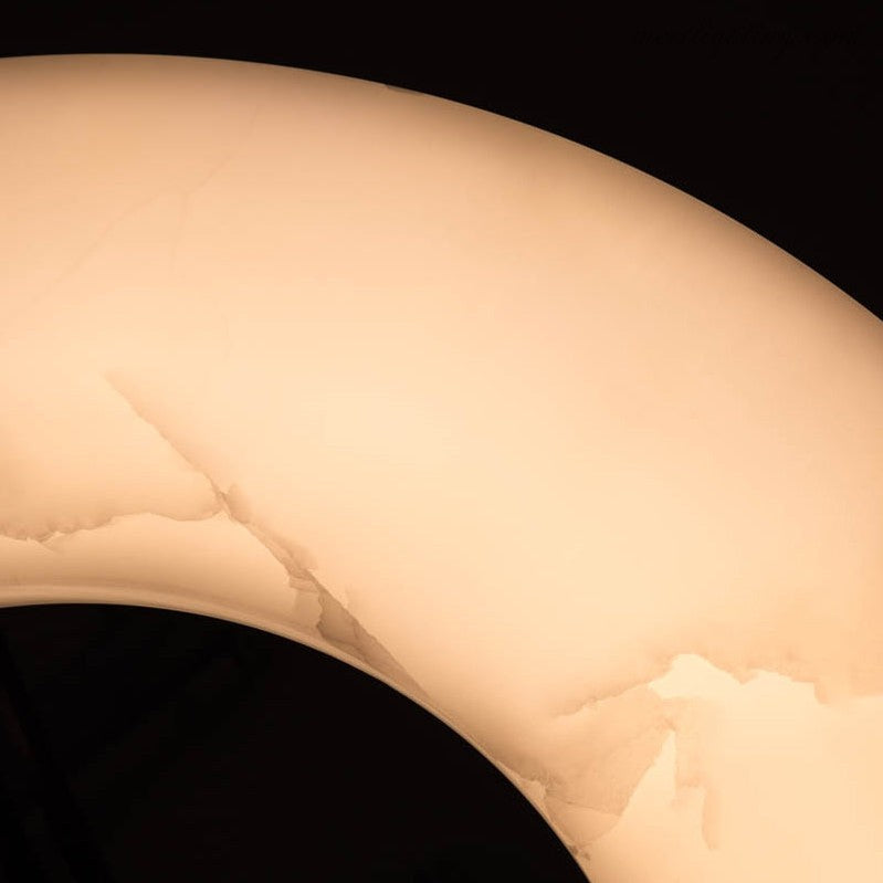 Round Alabaster Plate Chandelier-MEET LIGHTING