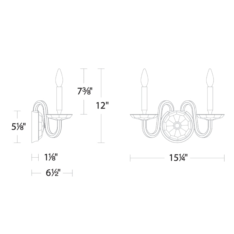 Meet Crystal Chandelier S9215 Habsburg 2-lt 15" Wall Sconce