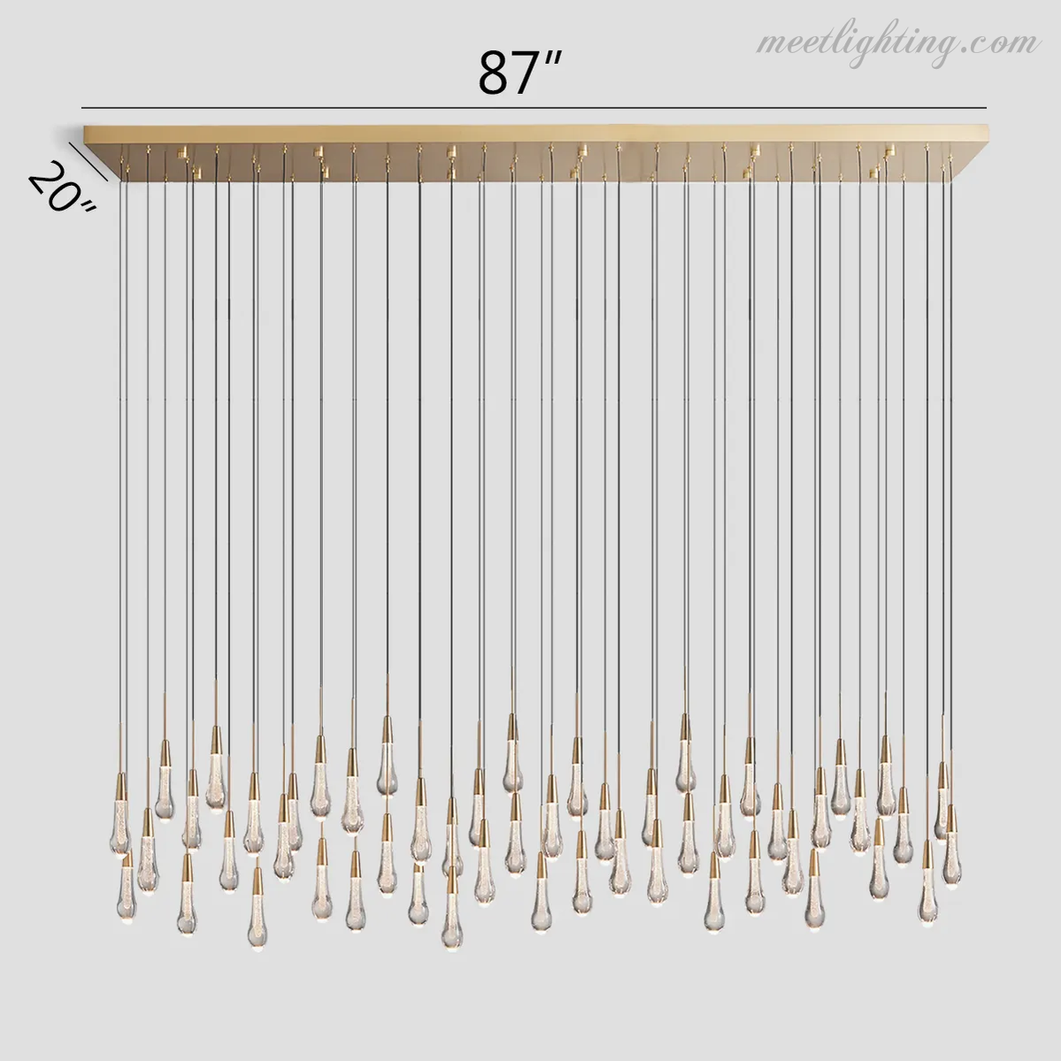 Soltaire Modern Linear Chandelier For Dining Room Kitchen-MEET LIGHTING