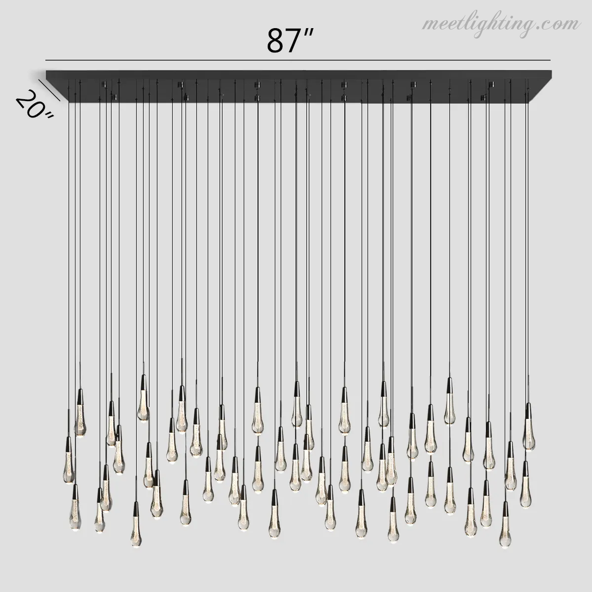 Soltaire Modern Linear Chandelier For Dining Room Kitchen-MEET LIGHTING