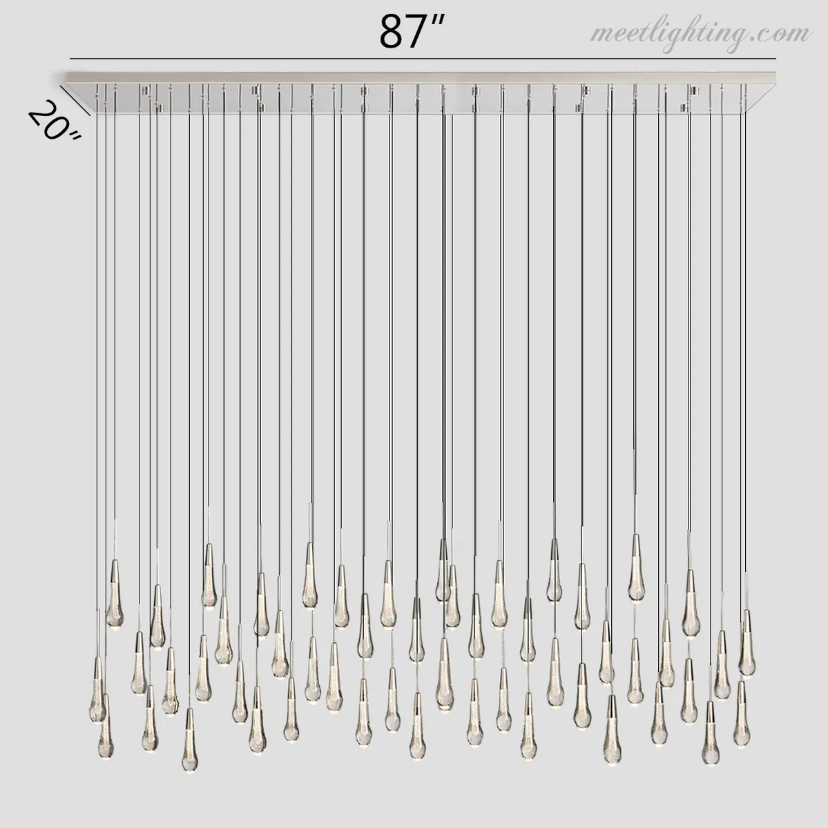 Soltaire Modern Linear Chandelier For Dining Room Kitchen-MEET LIGHTING