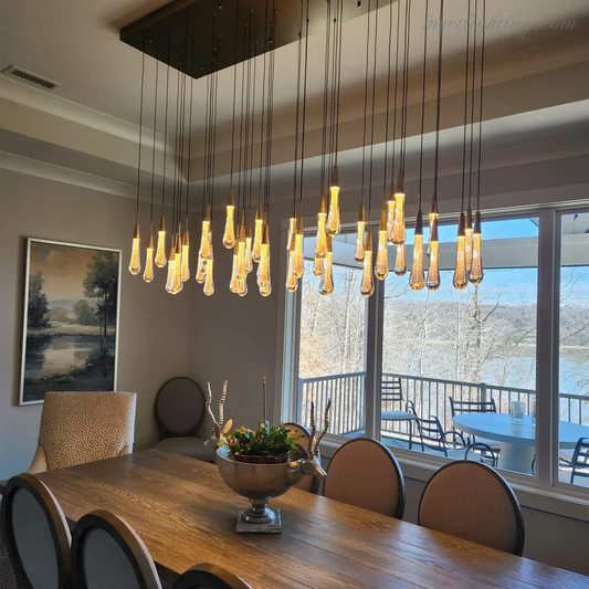 SOLITAIRE LINEAR CHANDELIER 37'' 50'' 70'' 87" 120"-Meet Lighting