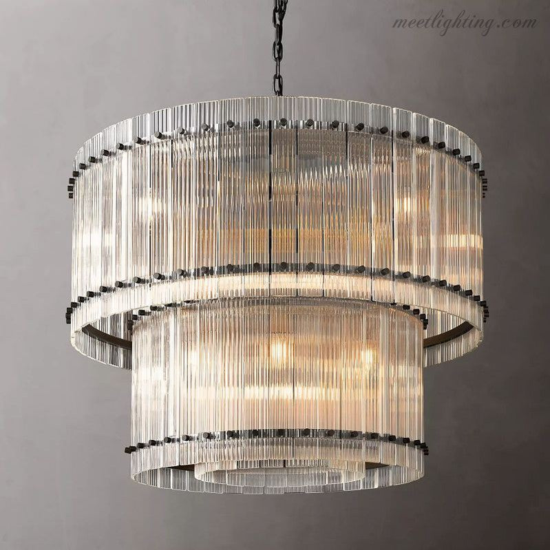 Santa Mar 2-tier Luxury Round Chandelier 37"-Meet Lighting