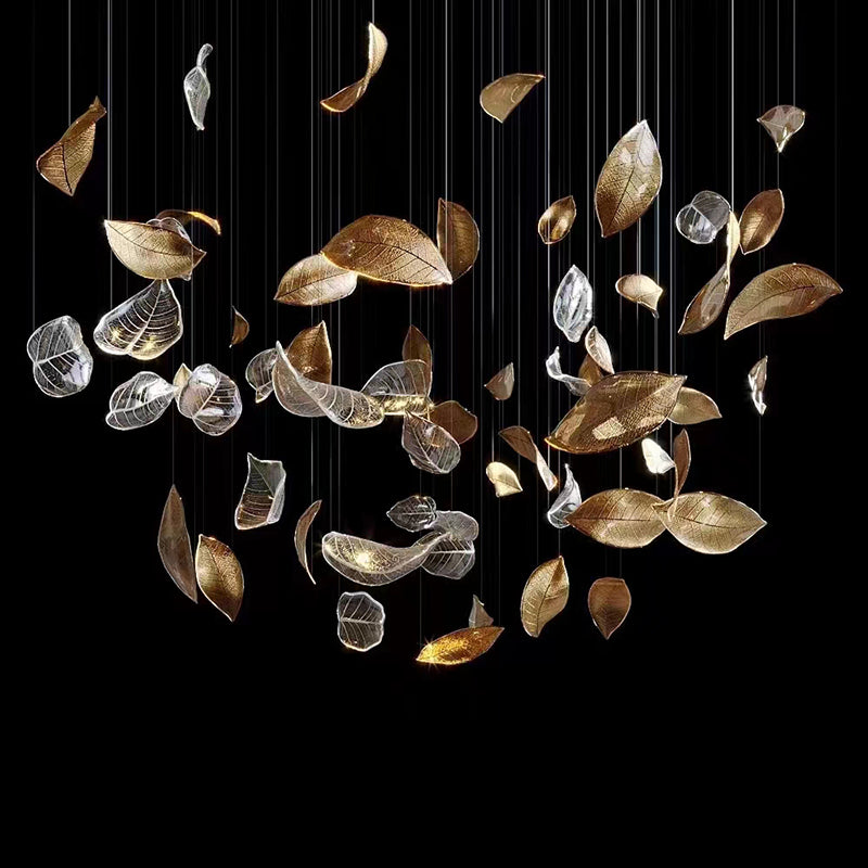 Shake Leaves Chandelier-Meet Lighting