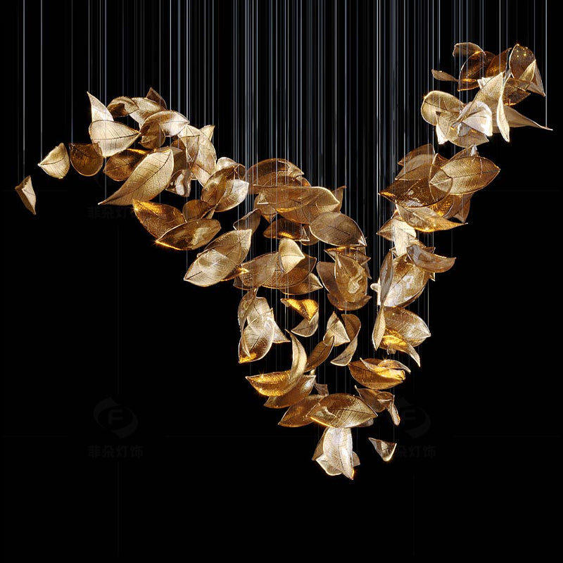 Shake Leaves Chandelier-Meet Lighting