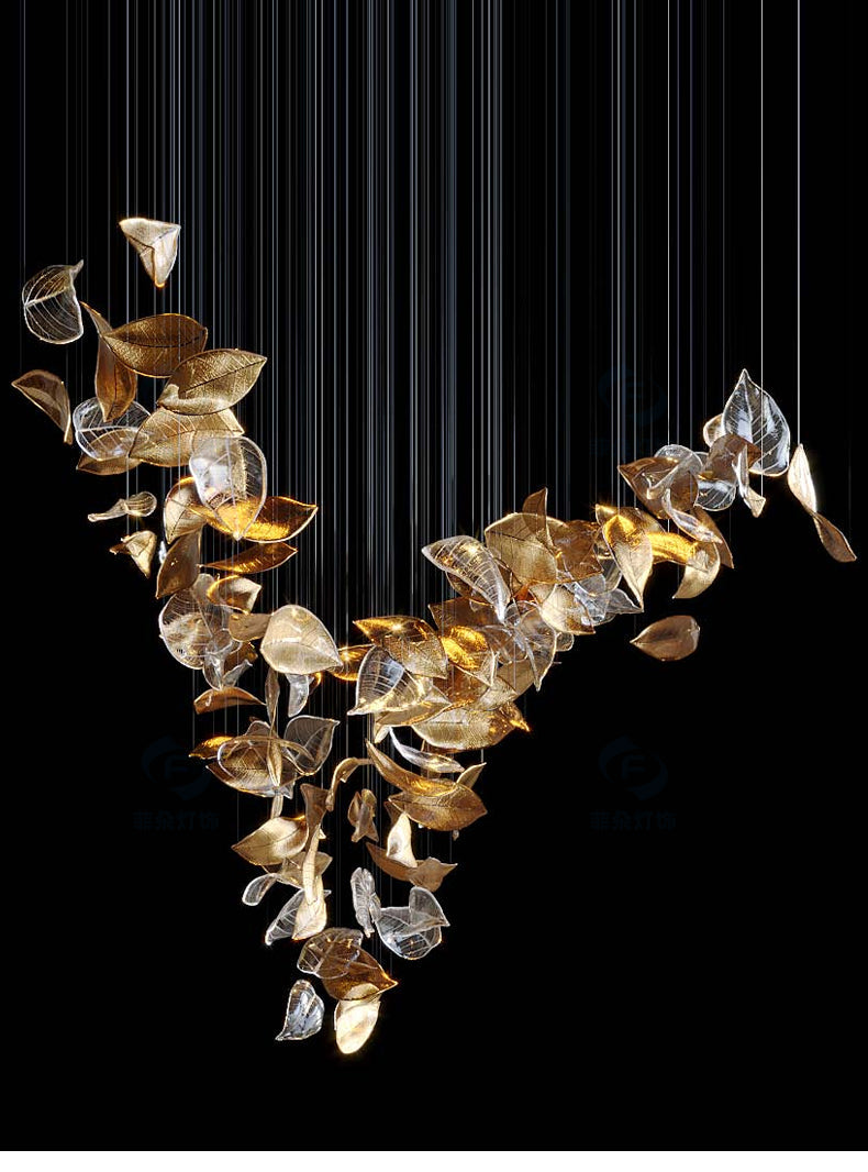 Shake Leaves Chandelier-Meet Lighting