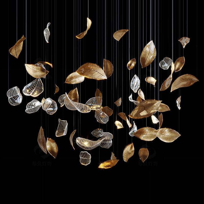 Shake Leaves Chandelier-Meet Lighting