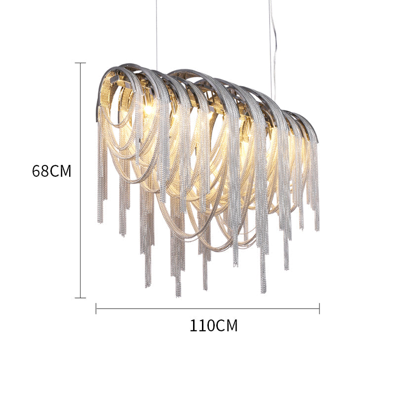 Sophian Luxury Aluminum Chain Tassel Chandelier-MEET LIGHTING